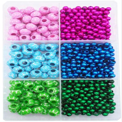 eshoppee 200 gm DIY Plastic Beads Art and Crafts Materials for Key Chain, Jewellery Making (8-10 Mm)