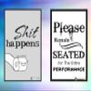 Green Panda Funny Posters Combo for Bathroom Walls, Doors, Accessories (Paper, 12x18-inch, White) view 1