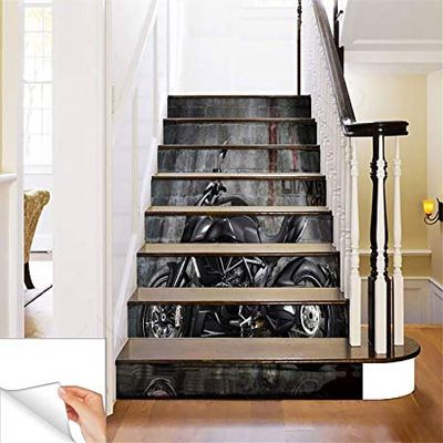 Gadgets wrap printed bike ducati steps sticker removable stair sticker floor wall decor decals sticker
