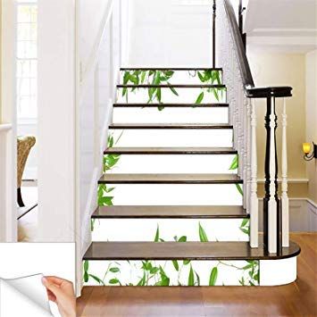 Gadgets Wrap Printed Leave Around Steps Sticker Removable Stair Sticker Floor Wall Decor Decals Sticker