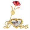 INTERNATIONAL GIFT Foil Rose Flower Present with Heart Photo Frame Love Shape Stand and Luxury Black Gift Box (Gold) view 2