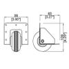Penn Elcom Recessed Castor with 75mm (3") Black Wheel | Low-Profile Caster for Flight Cases & Racks | Smooth Rolling Recess-Mount Wheel | Ideal for Audio Gear, AV Cases, and Road Equipment view 2