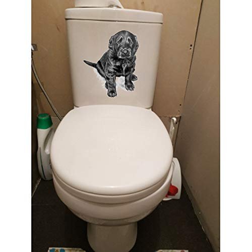 Gadgets Wrap 20.3 * 16.5Cm Black Labrador Dog Home Room Decor Wall Decals Toilet Sticker T1-0309