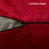 Encasa XO Velvet Throw Pillow Covers 16x16 in (40x40 cm) - Red - No Inserts, Pack of 2 Cases | Solid Plain Dyed Soft & Smooth, Square Decorative Cushion Covers for Living & Bedroom view 4