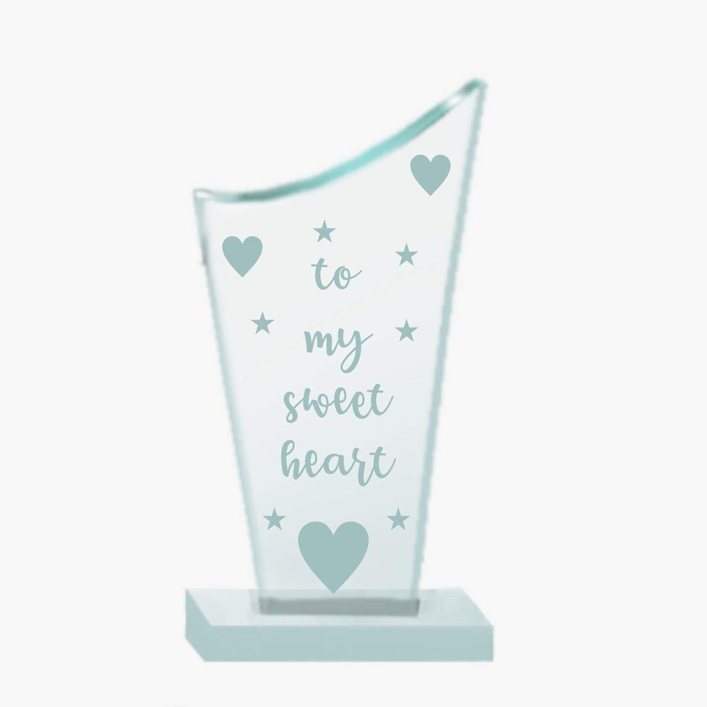 Paper Plane Design Valentines Day Gifts, Valentine Gift for Your Loved one, Crystal Mementos and Trophy for Couples Boyfriend Husband (Sweetheart)