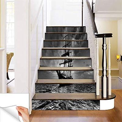 Gadgets Wrap Printed Ship Steps Sticker Removable Stair Sticker Floor Wall Decor Decals Sticker
