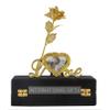 INTERNATIONAL GIFT Golden Rose Flower with Golden Leaf with Heart Photo Frame Love Shape Stand and Luxury Black Gift Box view 1