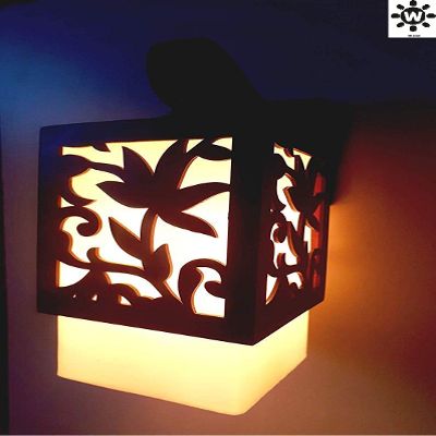 WHITERAY Wooden Leaf Designed Wall Light For bedroom, living room, Dark Brown (Wall - Pack of 1)