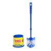 HIC Plastic Toilet Brush with Round Container, Standard, Multicolour view 1