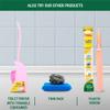 HIC Plastic Toilet Brush with Round Container, Standard, Multicolour view 3