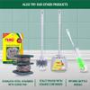 HIC Plastic Toilet Brush with Round Container, Standard, Multicolour view 4