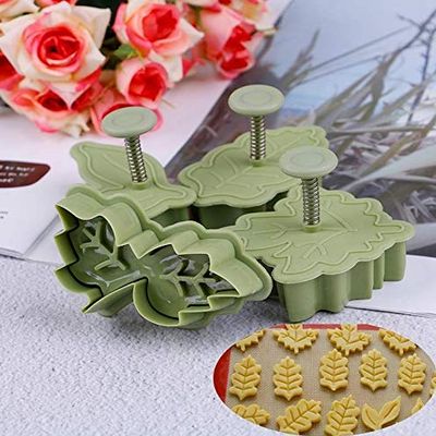 S.B. ANJALI SHALU BHAI Mould, 4Pcs/Set DIY Bake Mold Leaf Shape 3D Cookie Cutter Biscuit molds Kitchen Tool