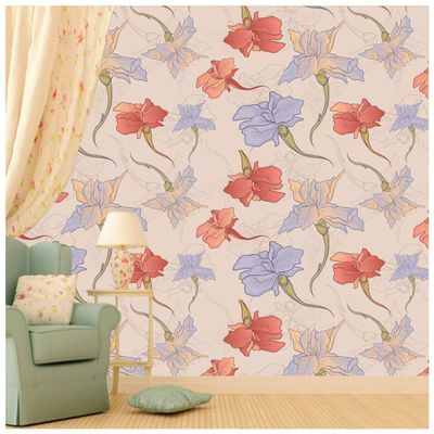 Paper Plane Design Wallpaper Self Adhesive Sticker Theme Floral Printed Multicolour- 10 Square Feet, 16 X 90 inch X 1 Roll