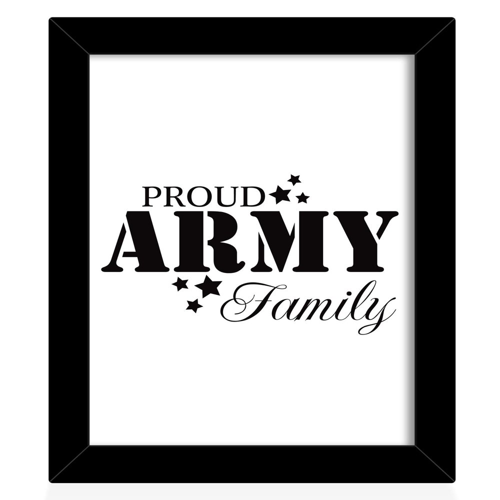 TIED RIBBONS Proud Army Family Printed Motivational Framed Poster for Wall (25.9 x 34.5 cm)