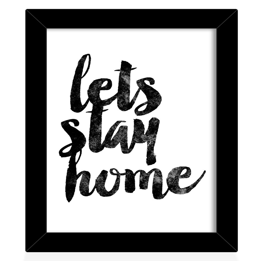 TIED RIBBONS Lets stay home Printed Framed Poster for Wall (25.9 cm x 34.5 cm)