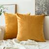 Khooti Velvet Cushion Cover, 12x12 | Gold | Pack of 2 | Solid Plain Soft & Smooth, Decorative Cushion Covers for Living Room, Bedroom, Couches, Chairs, Sofas, Beds & Home Decor view 1