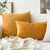 Khooti Velvet Cushion Cover, 12x12 | Gold | Pack of 2 | Solid Plain Soft & Smooth, Decorative Cushion Covers for Living Room, Bedroom, Couches, Chairs, Sofas, Beds & Home Decor view 3