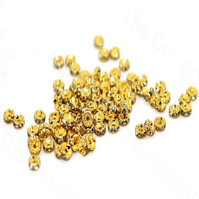 The Design Cart Crystal Golden Rings (4 mm) (100 Pieces) Can be Used for Embroidery, Embellish Apparels, Jewellery Making, Sewing, Art and Craft