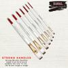 KAMAL Artist Brush Set in Flat tip with White-Brown Taklon/Synthetic bristles Set in Aluminium Ferrule, Wooden Handle Artist Painting Brush for Oil, Nail, Artist Acrylic 7 Painting Brush view 2