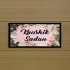 999Store Printed White Flower for Home Name Plate (MDF & Fiber Frame_12 X7.5 Inches_Multi) view 2