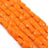 The Design Cart Orange Opaque Face Cut Rectangle Shaped (10 mm * 15 mm) (1 String) for Jewellery Making view 1