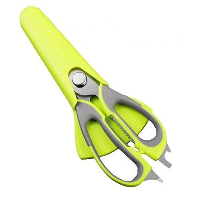 we3 Kitchen Shears with Magnetic Holder | Stainless Steel Heavy Duty Scissors | 10 in 1 Multi Purpose | Dishwasher Safe | 1 Piece