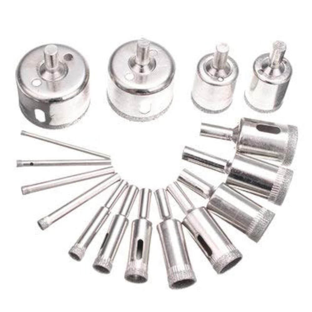 Up to Date Products & Tools 16Pcs 3-45Mm Diamond Hole Saw Drill Bits Set Glass Marble Granite Hole Saw Cutter Tool