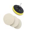 DIY Crafts 1 Set Pack, 3" inch Kit/Set, Wool Felt Disc Polishing Pads and Backing Pad with Drill Adapter Kit to Grind and Polish Glass Plastic Metal Ma(1 Set Pack, 3" inch Kit/Set) view 1