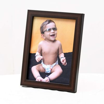 AJANTA ROYAL Personalized Synthetic Wood Wall Photo Frame (6 x 8 inch, Brown), Rectangular