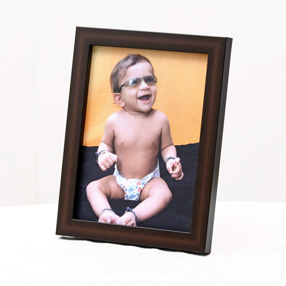AJANTA ROYAL Personalized Synthetic Wood Wall Photo Frame (6 x 8 inch, Brown), Rectangular