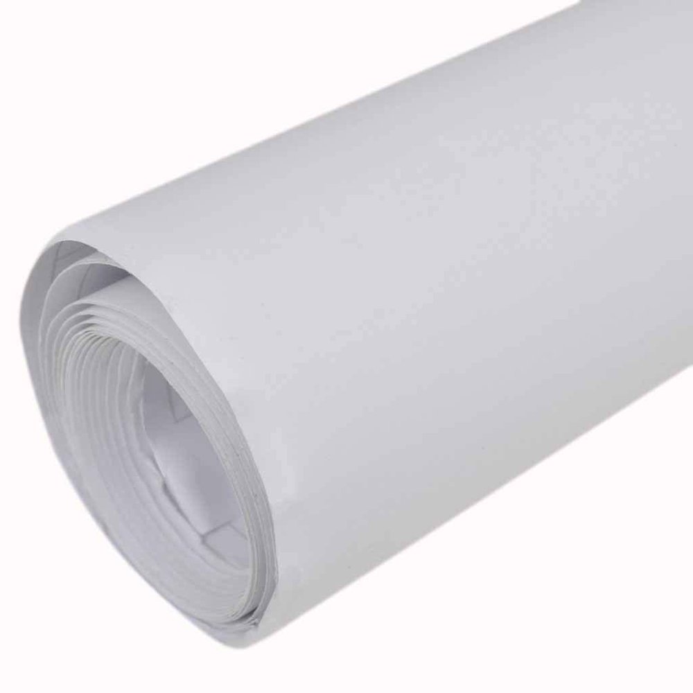 ELTON Vinyl Self Adhesive Wallpaper,Furniture Film Shelf Liner Pure White Matt 2 x 8 feet