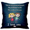 ME & YOU Printed Satin Cushion for Couple (16 x16 inch, Multicolour) view 1