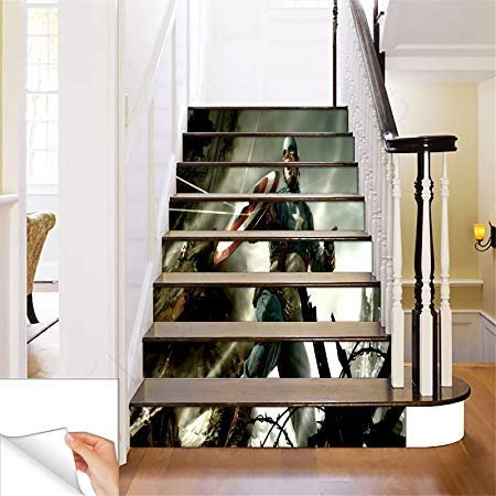 Gadgets Wrap Printed Captain America Shield Thrown Steps Sticker Removable Stair Sticker Floor Wall Decor Decals Sticker