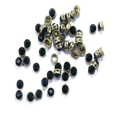 The Design Cart Dark Green Circular Golden Kundan Stones, 1 cm, for Jewellery Making,Craft,Embroidery,Saree,Blouse Work and Dress Making (Pack of 100 Pieces)