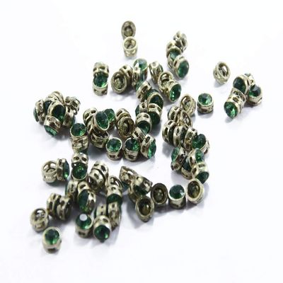 The Design Cart Green Circular Golden Kundan Stones, 1 cm, for Jewellery Making,Craft,Embroidery,Saree,Blouse Work and Dress Making (Pack of 100 Pieces)