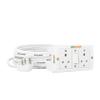 Bitcorp Extension Cord 2 Socket 1 Switch, 6A 2000W Heavy Duty Power Strip, Surge Protected 2 Meter Wire for Home, Office, Electric Vehicle Charging, TV, Fridge, Cooler, PC (White) 220V view 1