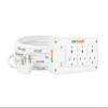 Bitcorp Power Extension Board 3 Socket 1 Switch, 6A 2000W Surge Protector 2 Meter Electric Cord for Appliances, Fridge, Home, Office, Computer, AC (White) 220 Volts view 1