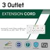 Bitcorp Power Extension Board 3 Socket 1 Switch, 6A 2000W Surge Protector 2 Meter Electric Cord for Appliances, Fridge, Home, Office, Computer, AC (White) 220 Volts view 2