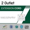Bitcorp Extension Board 2 Socket 6A, 2000W Heavy Duty Power Strip with Surge Protector 2 Meter Electric Power Extension Cord for Home Gadgets, Office, Pc, Cooler, Fridge (White) 220 Volts view 2