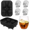Styleys 3D Skull Silicone Ice Cube Tray Mold, Makes Four Giant Skulls, Ice Cube Maker in Shapes (4 Skull Shape, S11008) view 2