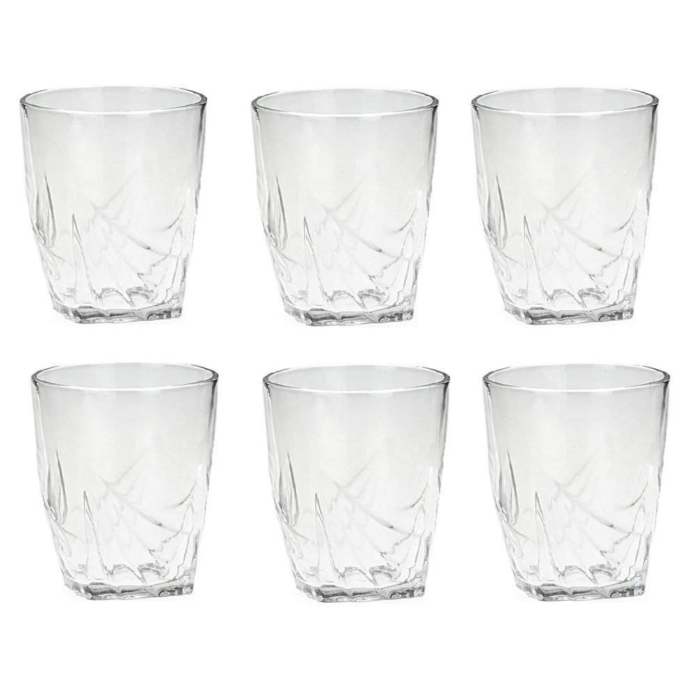 Somil Clear Elegance: Timeless Glass Designs for Every Occasion, 150 ml, Capacity, Pack of 6, Size: 6.5x6.5x10.4 Cm