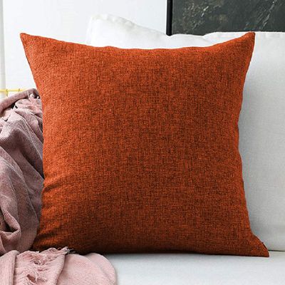 Khooti Jute Cushion Cover | 26x26 | Orange | Set of 1 | Throw Pillow Cover for Couches, Chairs, Sofas, Beds, Coffee Tables, Living Rooms, Bedrooms, Modern Boho Design