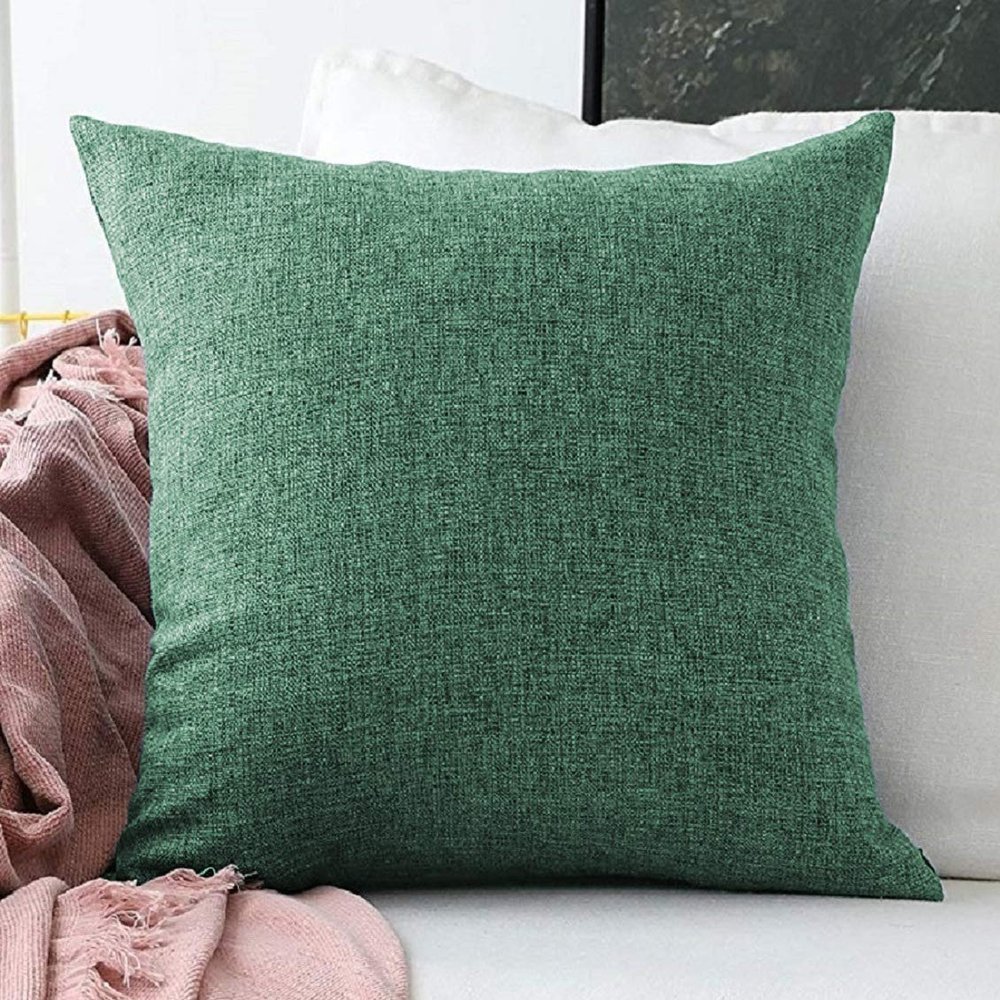 Khooti Jute Cushion Cover | 26x26| Green | Set of 1 | Throw Pillow Cover for Couches, Chairs, Sofas, Beds, Coffee Tables, Living Rooms, Bedrooms, Modern Boho Design