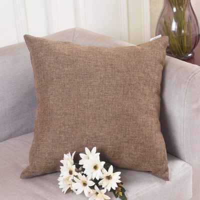 Khooti Jute Cushion Cover | 26x26 | Brown | Set of 1 | Throw Pillow Cover for Couches, Chairs, Sofas, Beds, Coffee Tables, Living Rooms, Bedrooms, Modern Boho Design