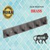 EMBROS Bathroom Brass Cloth Hooks 6 PIN Cloth Hanger Wall Door Hooks Rail for Hanging Clothes, Towel Hook Set, Bathroom Robe Hooks Rail for Hanging Keys, Towel Hooks VOLVOLUS Black MATT view 3