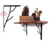 NAYAB Metal Heavy Duty Shelf Brackets & Supports L Angle Shape Corner Brace Joint Holder Home Improvement Hardware - 1 Pair (Branch Black) view 1