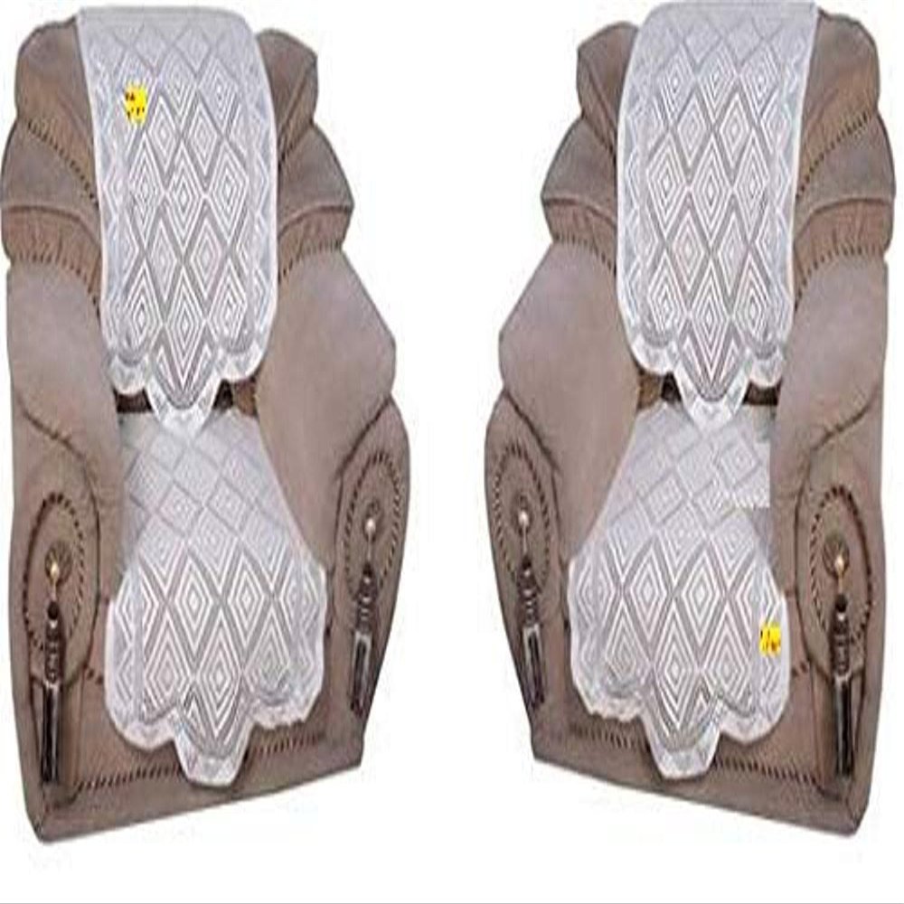 Fab Nation Set of 1+1 Seater Sofa Cover (White,Polyster Net Sofa Cover)