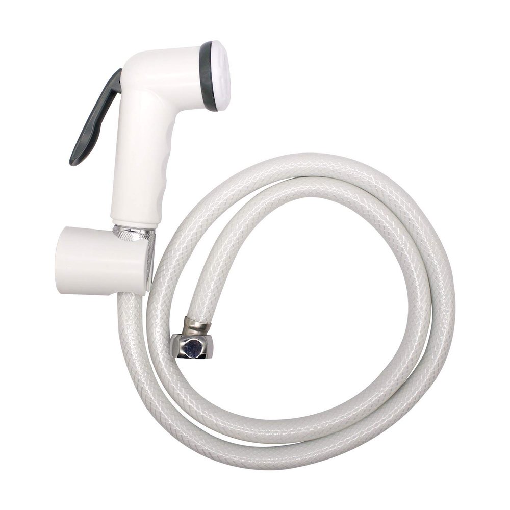JOHNSON S2048C Ruby Abs Health Faucet with 1 Meter Hose Pipe and Wall Hook || 1 Year Warranty || (White)