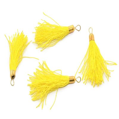 The Design Cart Silk Thread Tassel (5 cm, Yellow) for Embellishing Handbags, Apparels, Earring Making, Art and Craft (Pack of 50 Pieces)