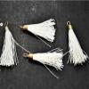 The Design Cart Silk Thread Tassel (5 cm, Cream) for Embellishing Handbags, Apparels, Earring Making, Art and Craft (Pack of 50 Pieces) view 1